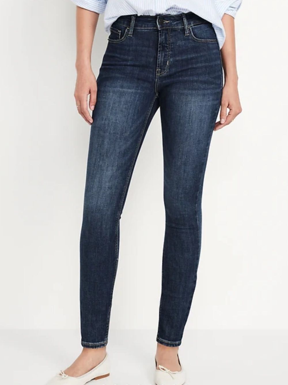 Old Navy Rockstar Super Skinny High Rise Jeans in Dark Blue Wash!